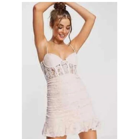 NWT Bardot Danni Corset Mini Dress Size 12 Women’s Pink - Picture 1 of 8